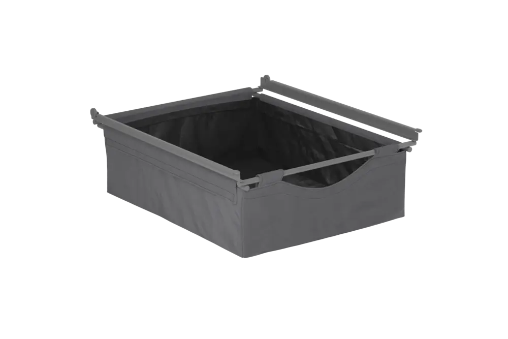 Textile Basket low W500 H150, Dark Grey